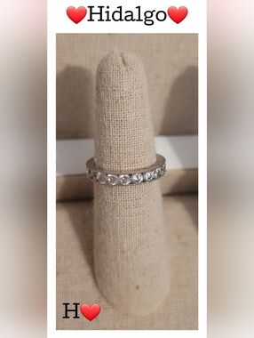 Hidalgo Signed Sterling Silver 1ct CZ Stacking Milgrain Beaded Eternity Band 5